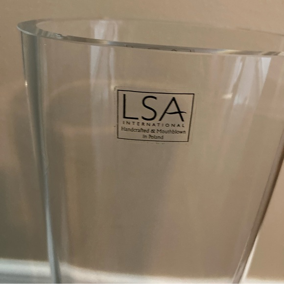 LSA International Clear Glass Vase 12.5 Inches Handcrafted & Mouth Blown Poland - Picture 2 of 4